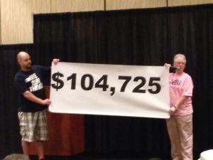 Jamison and Deb reveal the year's fundraising total